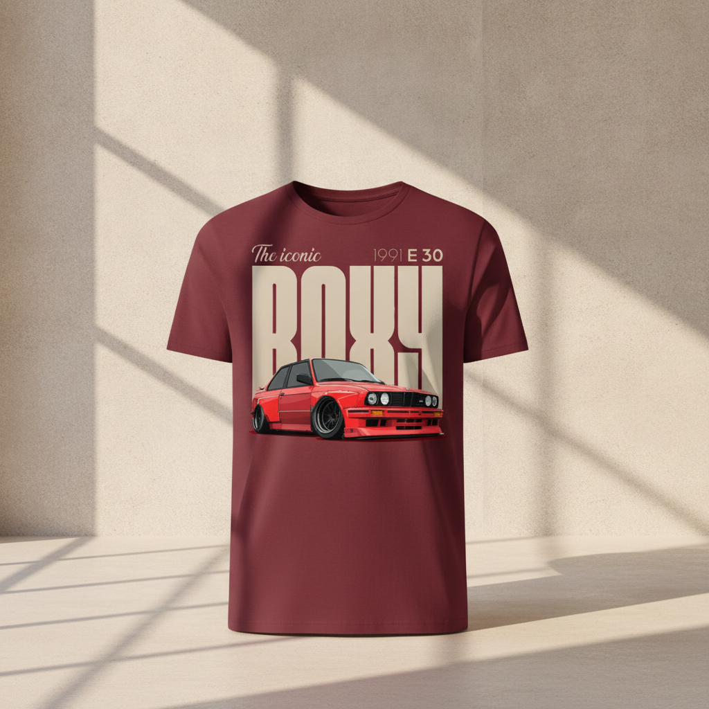 ICONIC E30 ROXY Unisex Regular Fit T-Shirt - Maroon