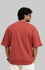 KISS ME Oversized T-Shirt - Dusty Red - Vasthr