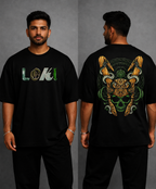 “LOKI” Oversized Graphic T-Shirt – Black by Vasthr