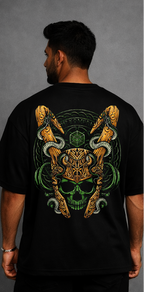 “LOKI” Oversized Graphic T-Shirt – Black by Vasthr