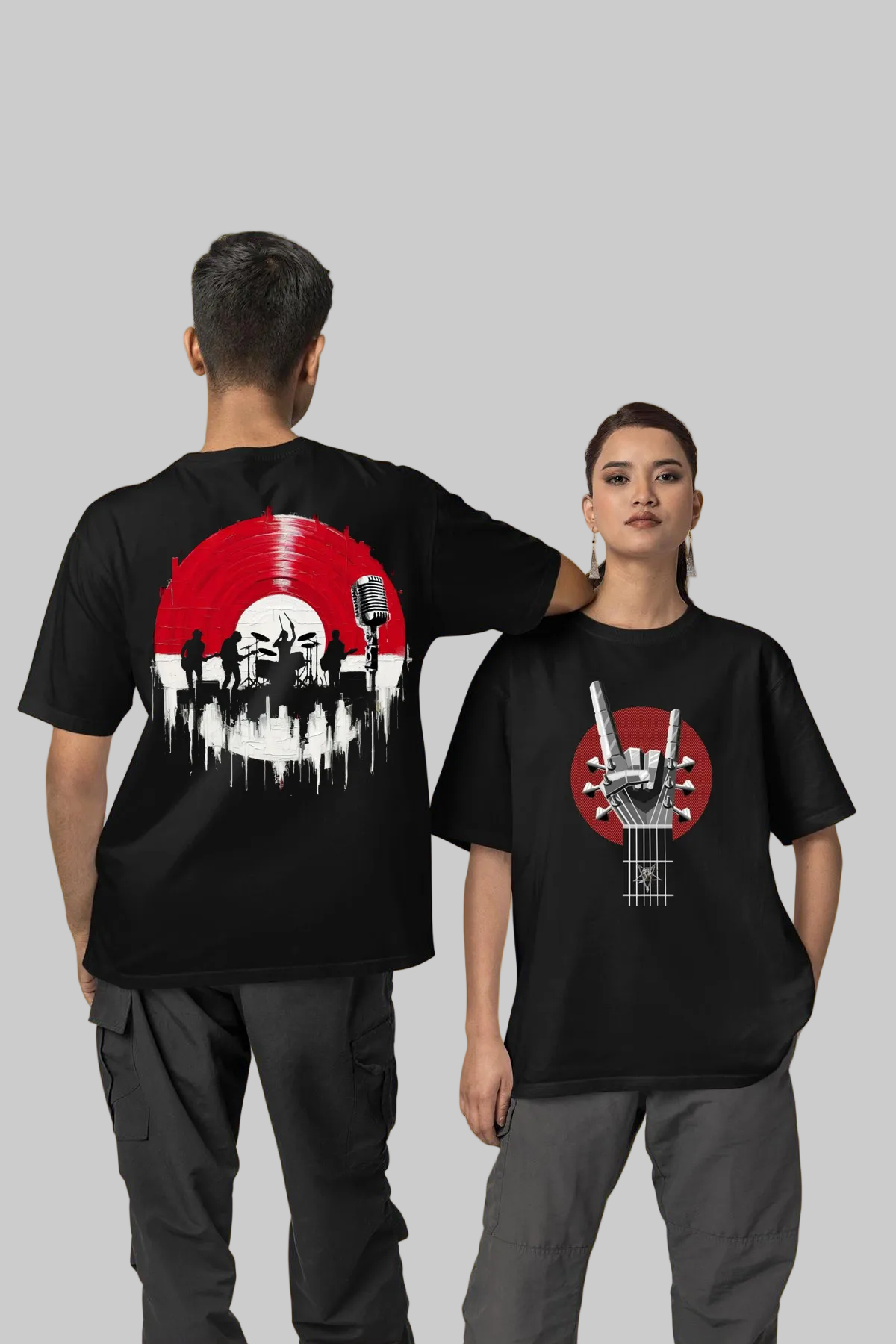 Rock On Graphic T-Shirt for Men & Women – Music Soul Streetwear Edition | Premium Cotton Unisex Oversized Fit – Vasthr