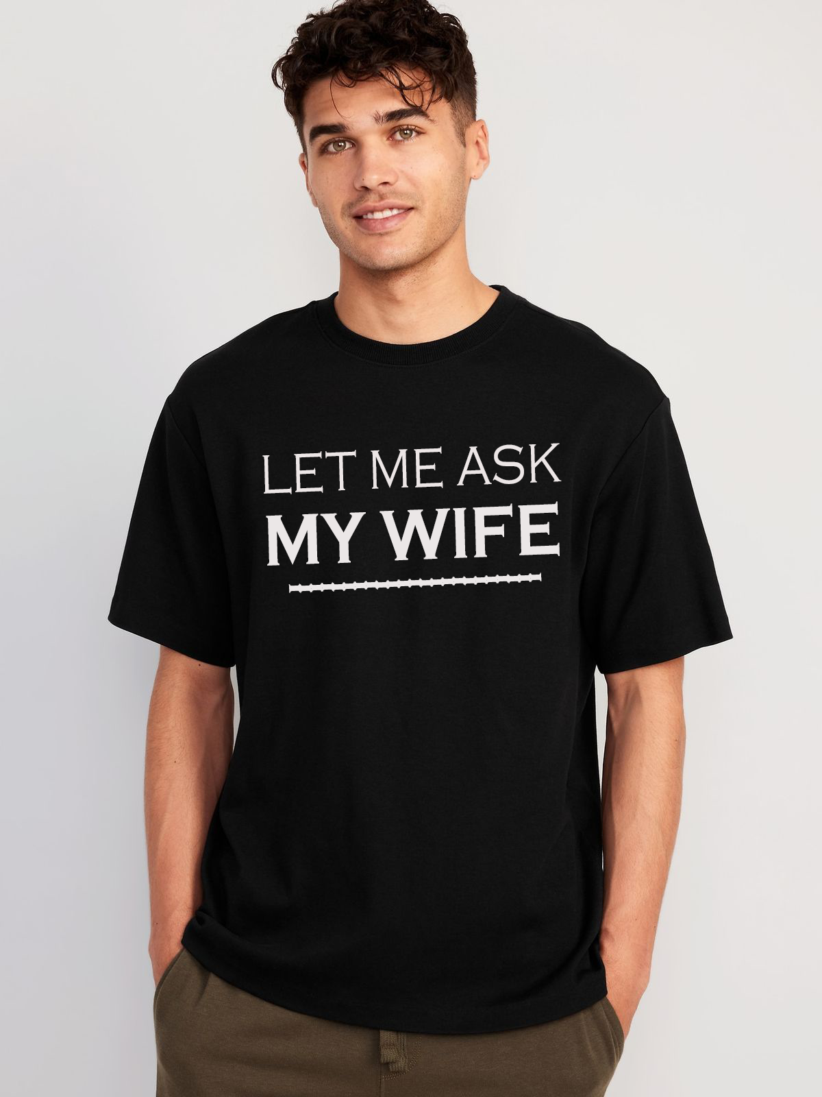 Vasthr “Let Me Ask My Wife” Oversized T-Shirt – Married Humor Edition