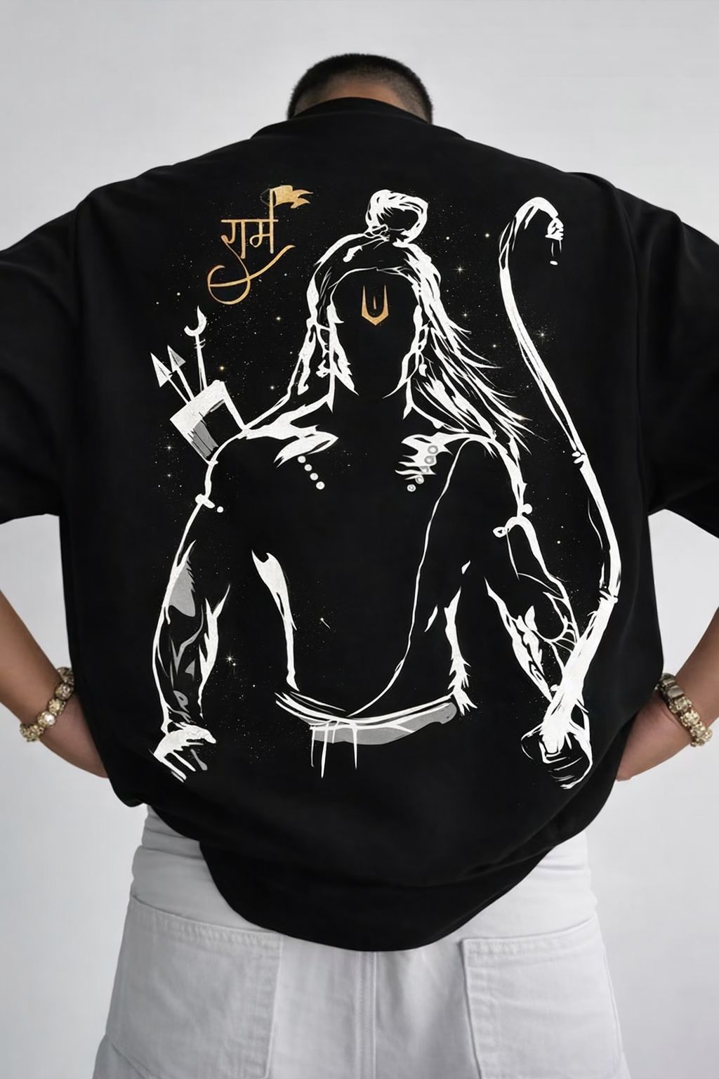 Ram Aura Oversized T-Shirt – Black by Vasthr