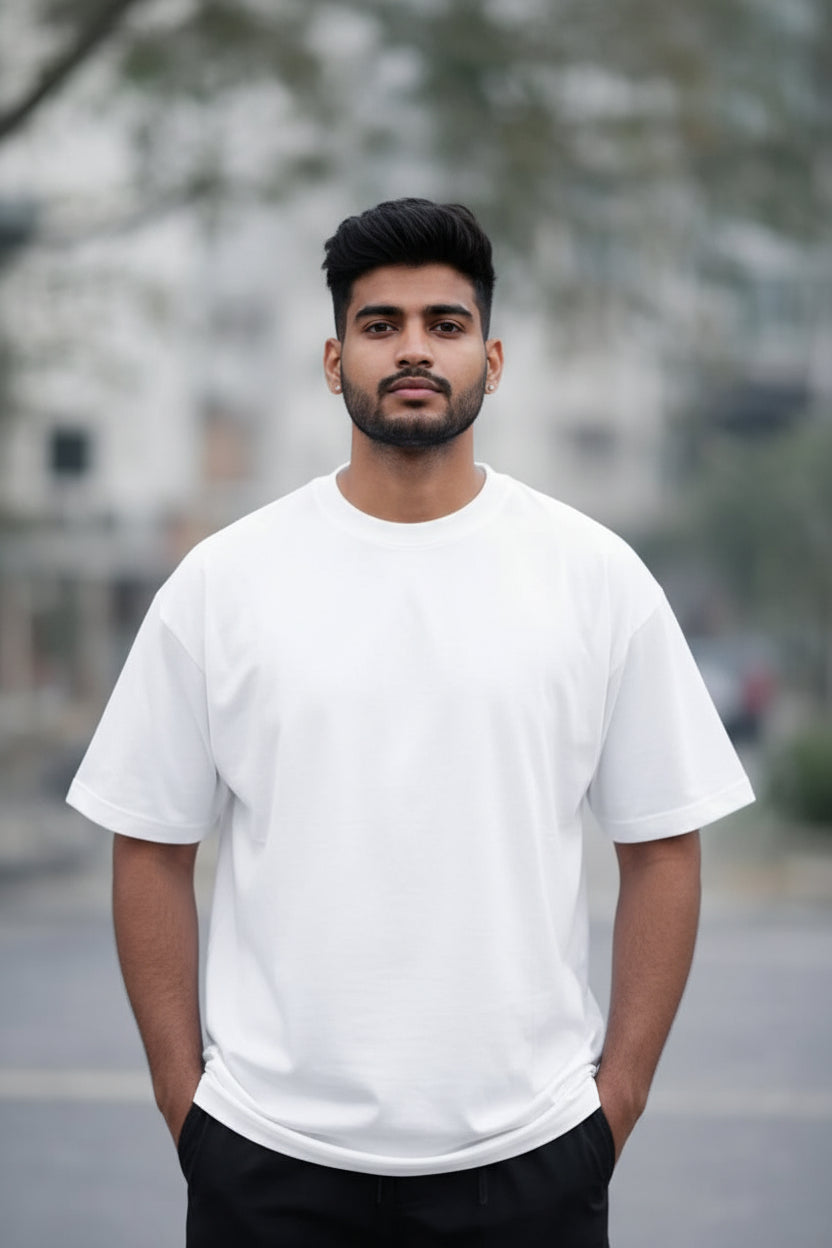 “Ram Silhouette” Oversized T-Shirt – White by Vasthr
