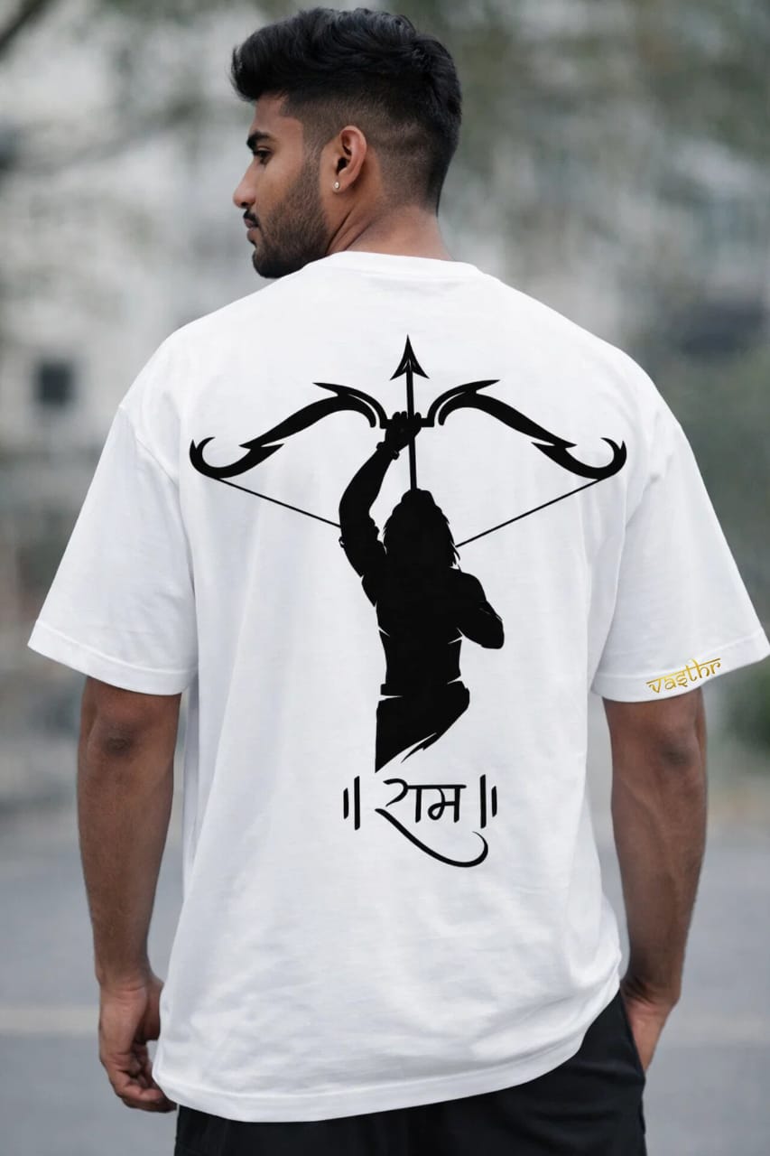 “Ram Silhouette” Oversized T-Shirt – White by Vasthr
