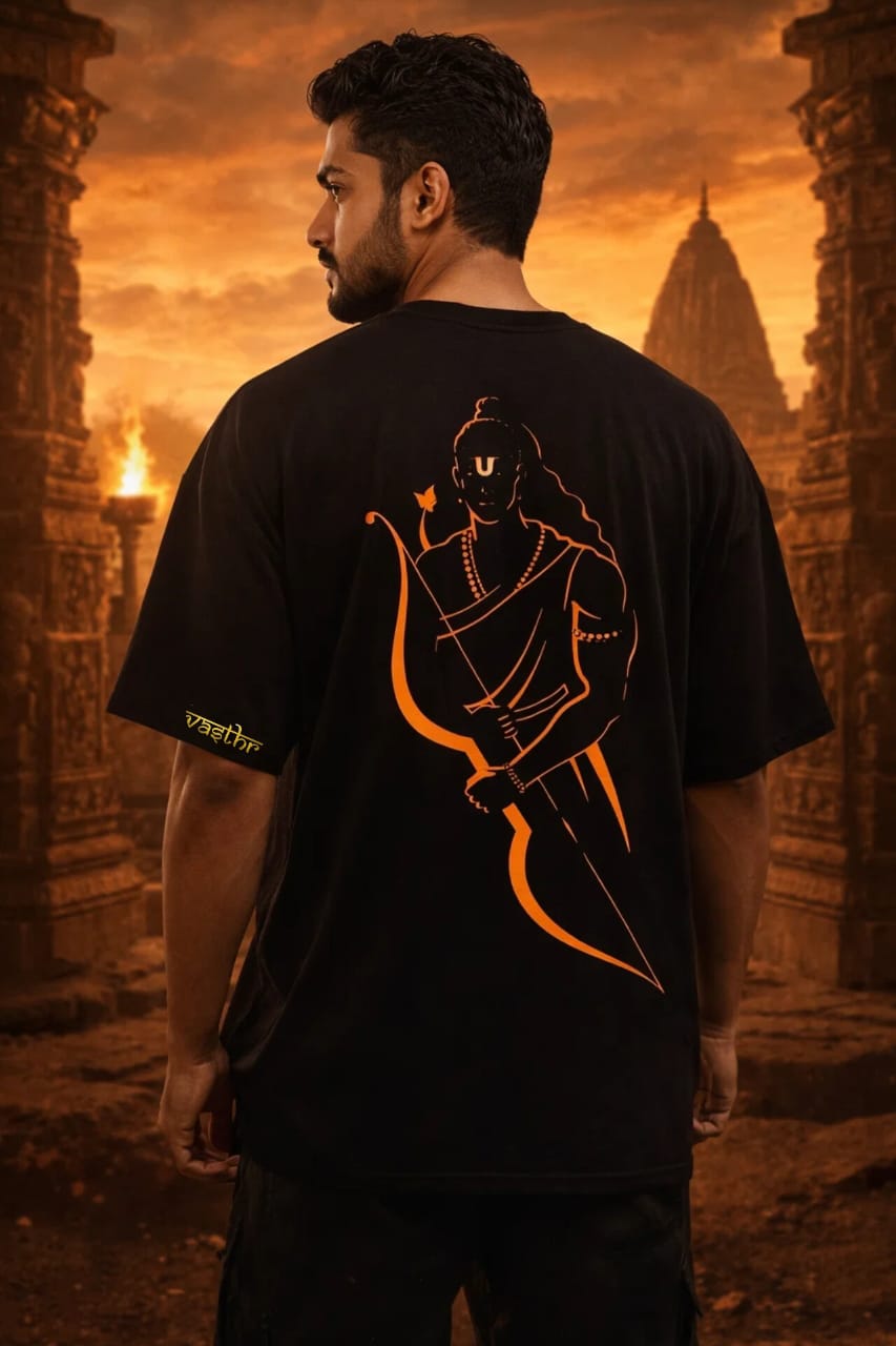 Divine Warrior Oversized T-Shirt – Shri Ram Edition by Vasthr