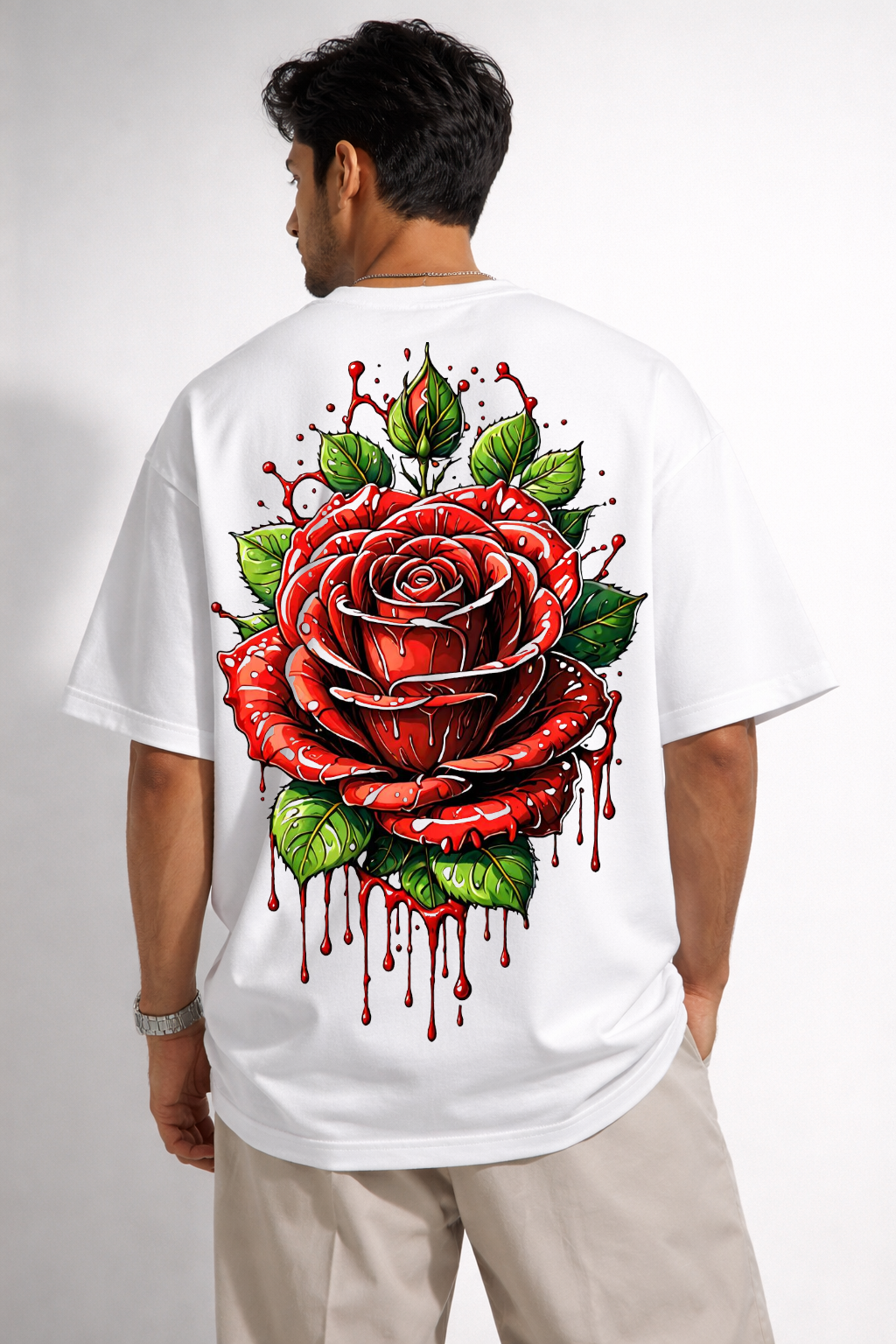 Vasthr Crimson Rose Oversized T-Shirt – Passion Core Edition