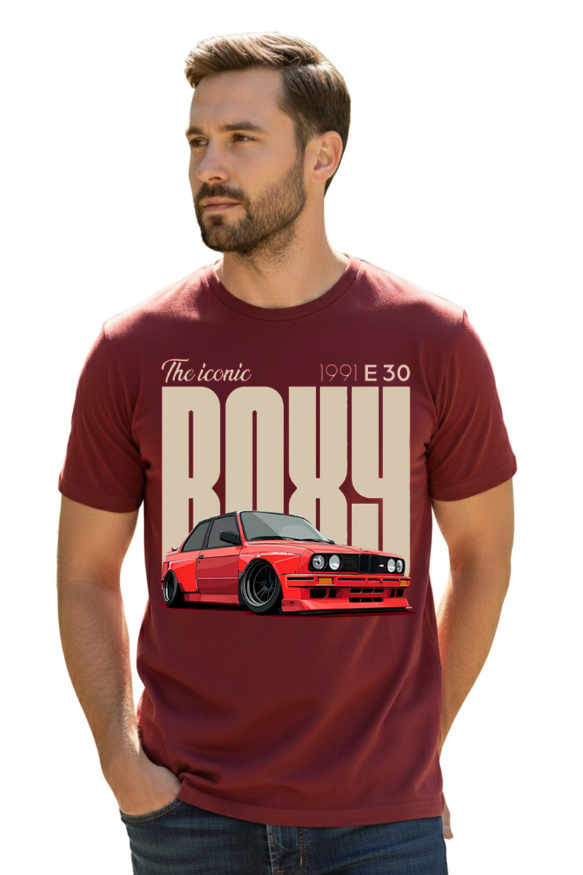 ICONIC E30 ROXY Unisex Regular Fit T-Shirt - Maroon