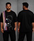 Glitch Outline Oversized T-Shirt by Vasthr