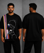 Glitch Outline Oversized T-Shirt by Vasthr