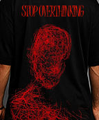 Stop Overthinking Oversized T-Shirt | Black Graphic Streetwear Tee | Vasthr