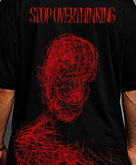 Stop Overthinking Oversized T-Shirt | Black Graphic Streetwear Tee | Vasthr