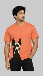 Doberman Graphic T-Shirt for Men – Bold Dog Print Oversized Casual Tee - Vasthr