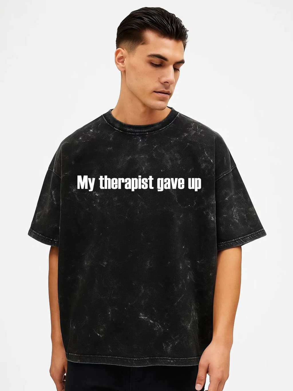 Vasthr “My Therapist Gave Up” Oversized T-Shirt – Dark Humor Edition