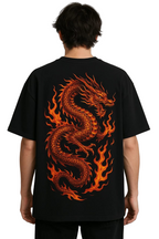 Vasthr x Fire Dragon Oversized Black T-Shirt