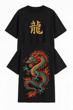 Vasthr x Dragon Spirit Oversized Black T-Shirt