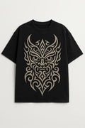 Vasthr x Tribal Mask Graphic  Oversize T-Shirt – Bold & Fearless
