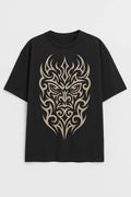 Vasthr x Tribal Flame Mask Oversize T-Shirt – Fierce & Stylish