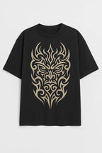 Vasthr x Tribal Flame Mask Oversize T-Shirt – Fierce & Stylish