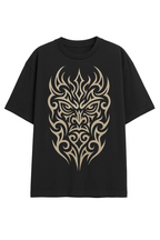 Vasthr x Tribal Flame Mask Oversize T-Shirt – Fierce & Stylish