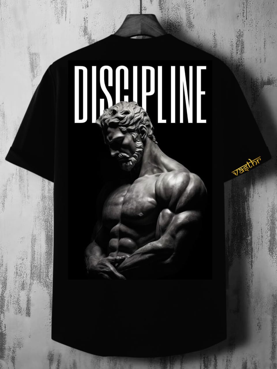 Discipline Oversized Black T-Shirt – Strength Meets Mindset - Vasthr