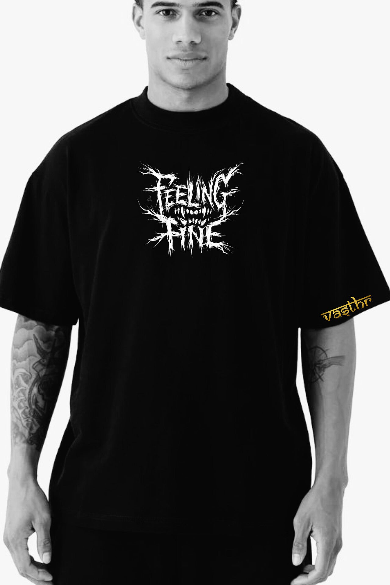 Vasthr x  Edgy Irony: "Feeling Fine" Graphic T-Shirt