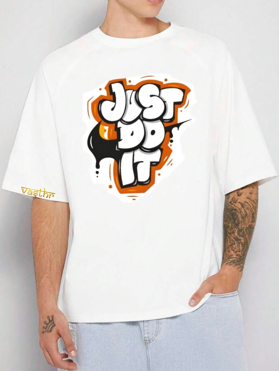 Vasthr x Just Do It: Bold Graphic Oversize T-Shirt