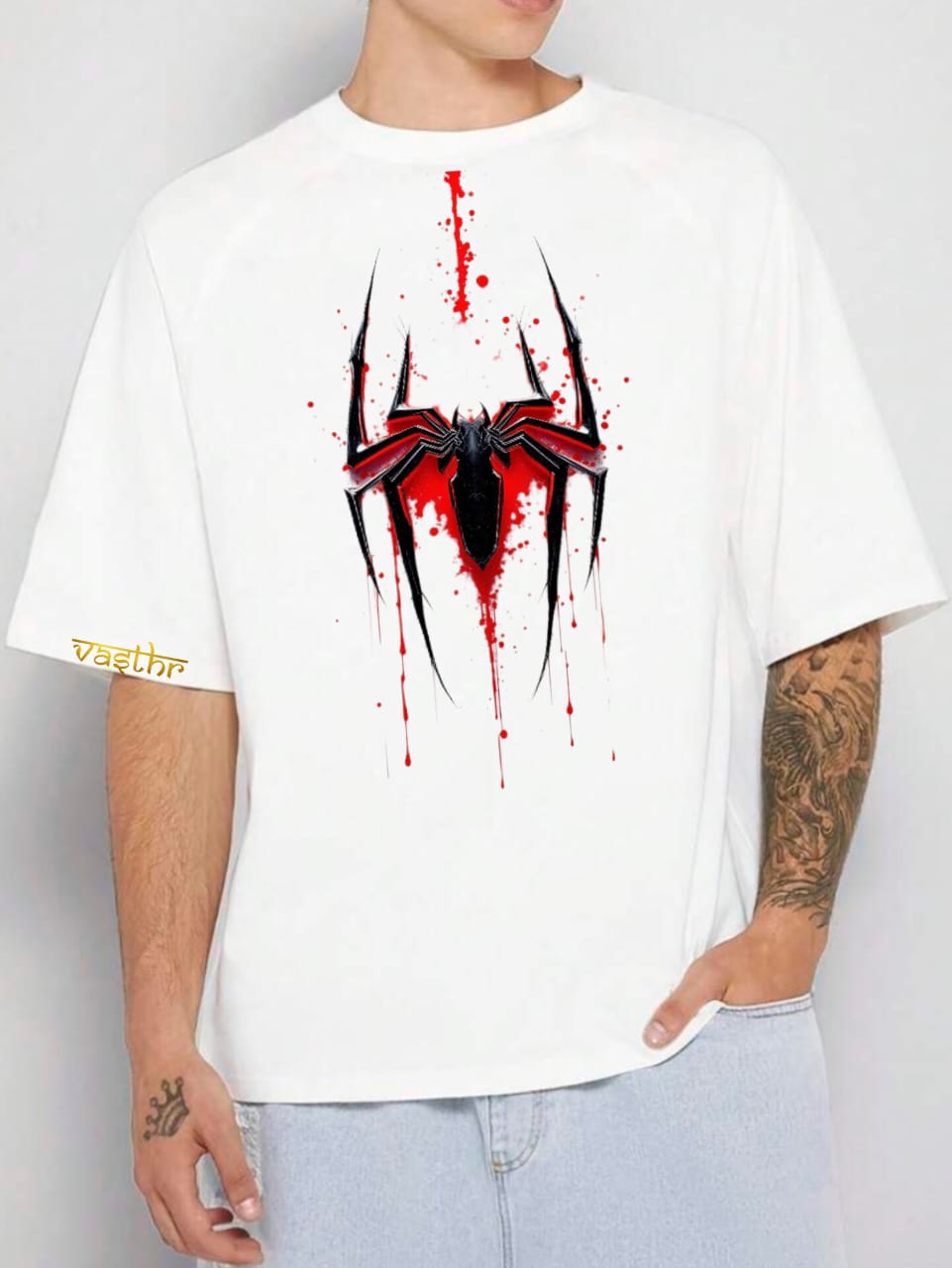 Vasthr x  Blood Spatter Spider T-Shirt