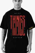 Vasthr x "MAKE THINGS HAPPEN" Graphic Oversize T-shirt