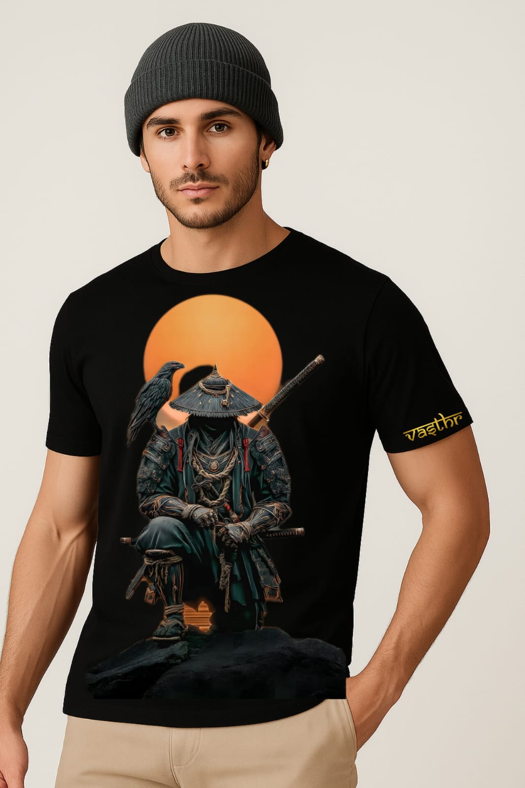 Vasthr x Samurai Shadow Warrior Graphic T-Shirt – Black