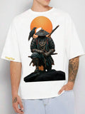 Vasthr x Samurai Warrior Oversized Graphic T-Shirt- White