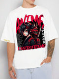 Vasthr x Anime Girlfriend Oversized Graphic T-Shirt – White