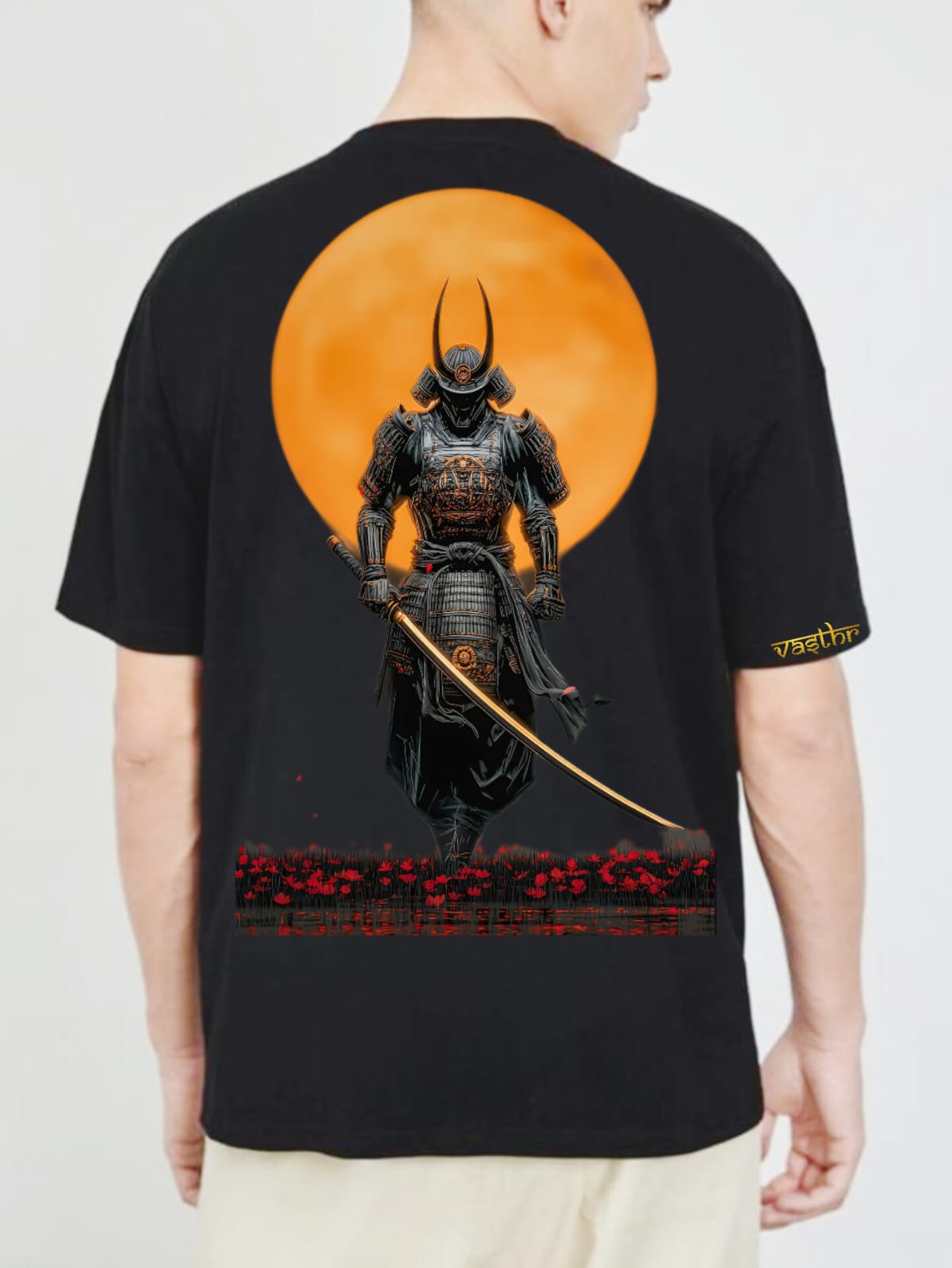 Vasthr x Samurai Warrior Oversized Graphic Tshirt – Black