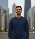 Navy Blue Crewneck Sweatshirt - Vasthr Classic