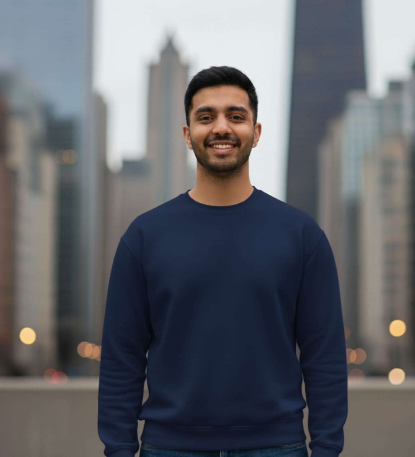 Navy Blue Crewneck Sweatshirt - Vasthr Classic