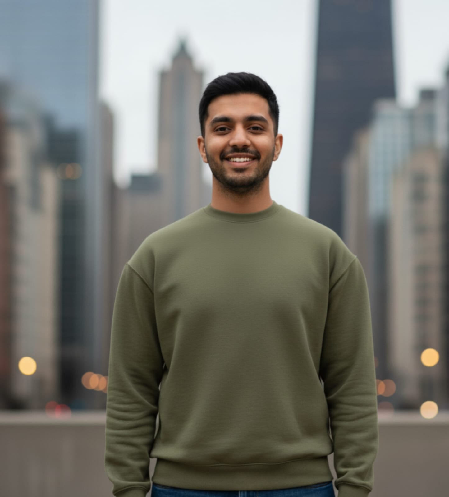 Olive Green Crewneck Sweatshirt - Vasthr Classic