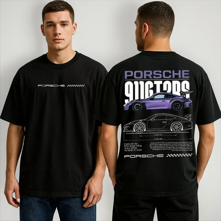 Vasthr Porsche 911 GT3RS Graphic Oversized T-Shirt for Men & Women – Premium Streetwear Cotton Tee