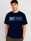 One Piece Printed Oversized T-Shirt – Navy Blue | Vasthr Streetwear