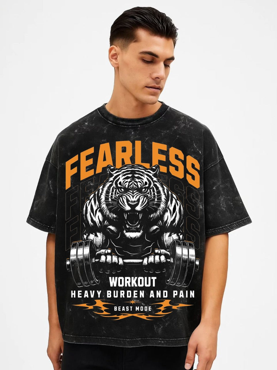 Fearless Tiger Graphic Oversized T-Shirt – Vasthr Streetwear Edition