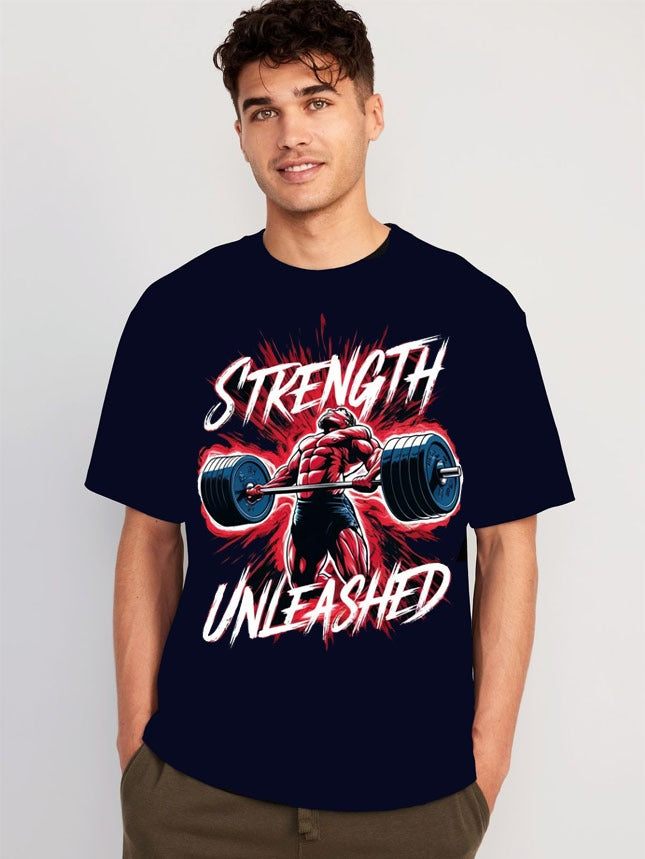 💪 Strength Unleashed Oversized T-Shirt – Vasthr Streetwear Gym Edition