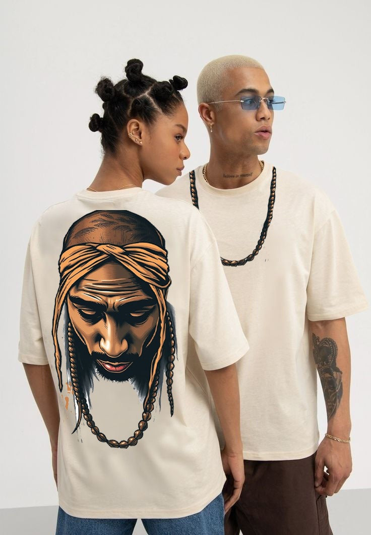 Vasthr Urban Street Legend Oversized T-Shirt – Beige Graphic Edition