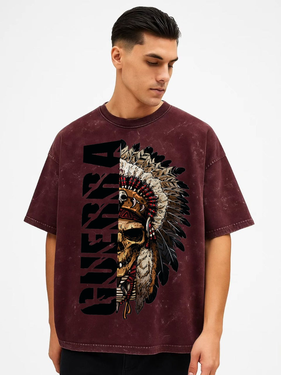 Vasthr “GUERRA” Oversized Warrior Skull T-Shirt – Streetwear Meets Power