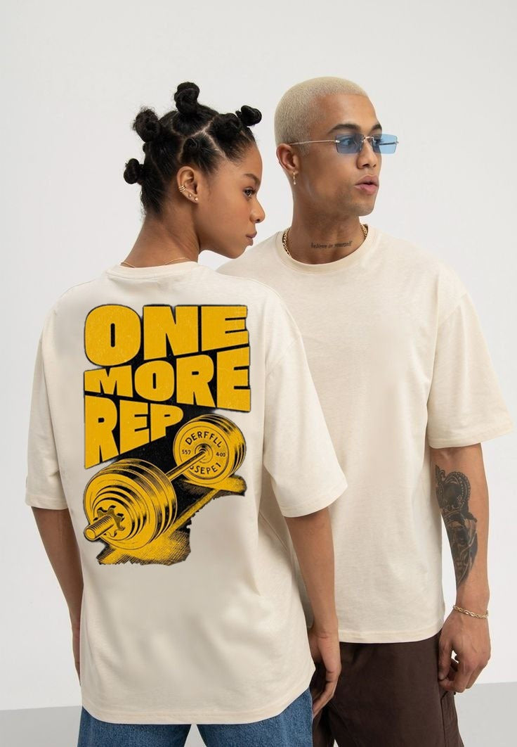 Vasthr “ONE MORE REP” Oversized Gym T-Shirt – For Those Who Never Quit