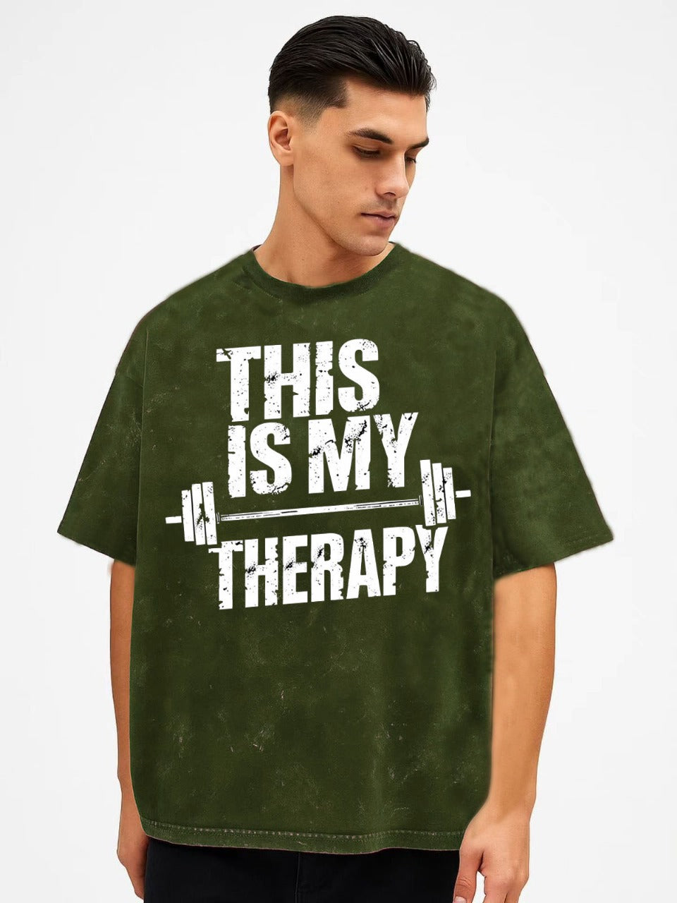 Vasthr “This Is My Therapy” Oversized T-Shirt – Premium Gym & Streetwear