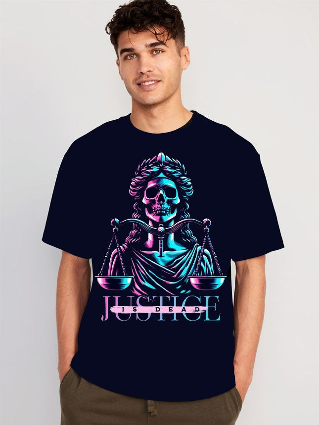"Justice Is Dead" Oversized Graphic T-Shirt – Premium Streetwear Tee for Men & Women