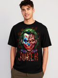 Men’s Black Oversized Joker Graphic T-Shirt | Premium Printed Round Neck Tee | Streetwear Collection