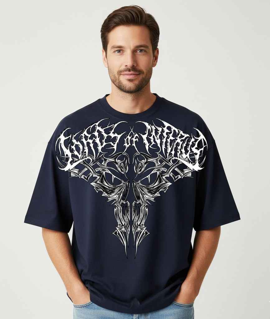 Men’s Gothic Tribal Oversized T-Shirt – Premium Heavyweight Streetwear | Vasthr