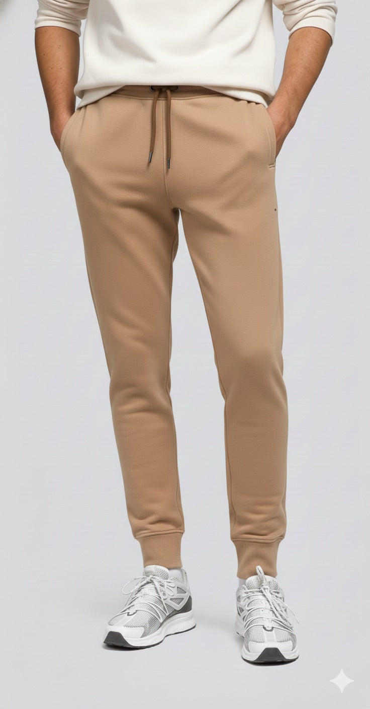 Vasthr “CoreFlex” Joggers – Sand Beige Essential - Cafe