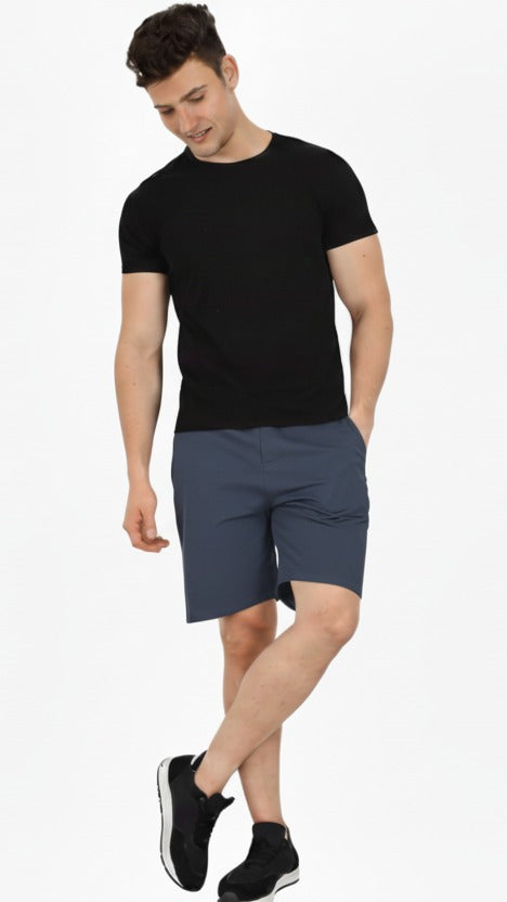 Smoky Blue Essential Street Shorts by Vasthr