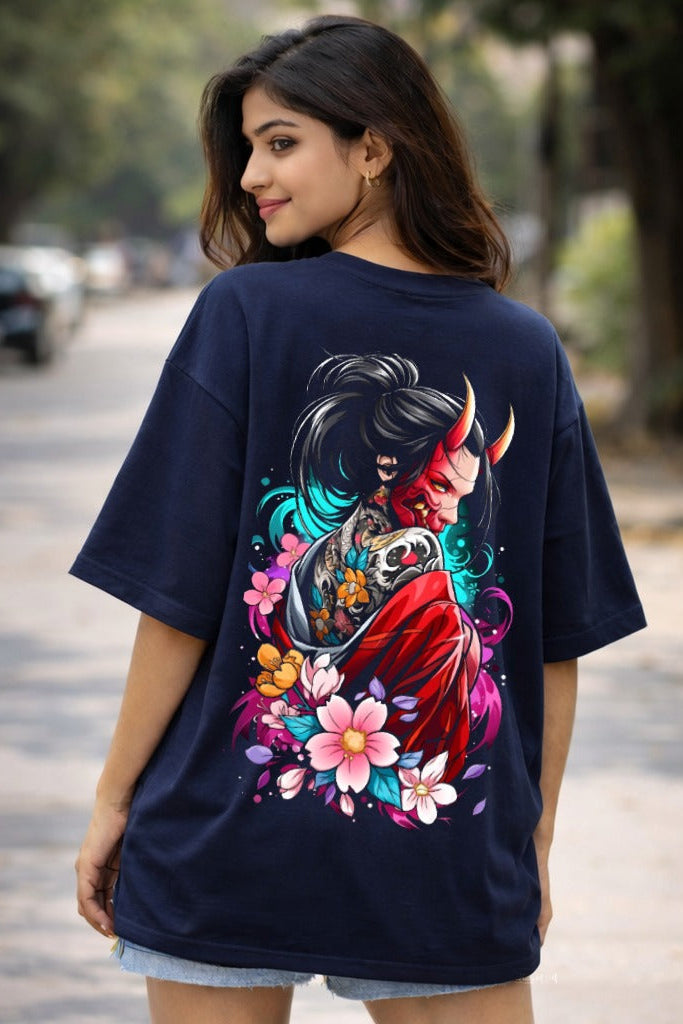 Oni Blossom Oversized Women’s T-Shirt by Vasthr
